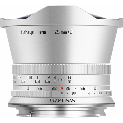 TTARTISAN 7,5 mm f/2 Fisheye pre Canon RF (APS-C) strieborný