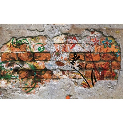 ForWall Fototapeta Graffitti on the brick wall papier 368 x 254 cm