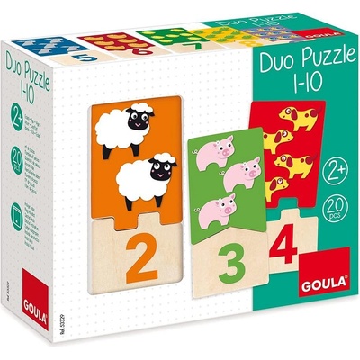 Goula - Дървен пъзел, Числата и животните