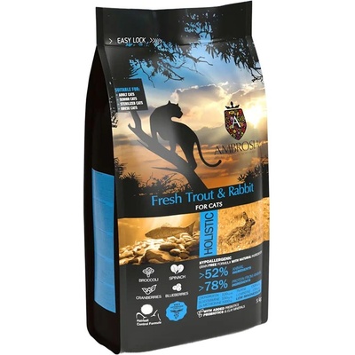 AMBROSIA Senior, Light & Sterilized Cat, Fresh Trout & Rabbit 5 кг