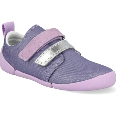 Superfit detské plátené topánky barefoot Vento lila/strieborné fialové
