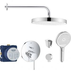 SANITINO - Душ комплект Grohe със смесител и скрито тяло, аксесоари kielle, хром SANI21GKK013 (SANI21GKK013)