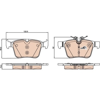 TRW Sada brzdových platničiek kotúčovej brzdy GDB2071