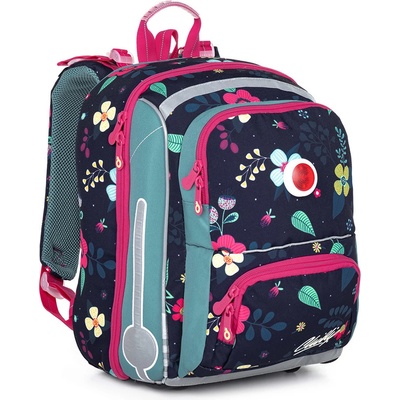 Topgal modrá s kytičkami a s blikačkou Bebe 21001 G