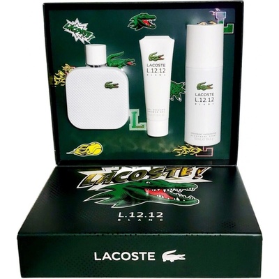 Lacoste Eau de Lacoste L.12.12 Blanc EDT 100 ml + sprchový gél 50 ml + dezodorant 150 ml darčeková sada