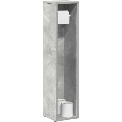 vidaXL Шкаф за баня с поставка за ролки, бетонно сив, 20, 5x20x90 см (858509)