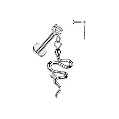 Šperky4U labreta piercing do brady s hadem LB051