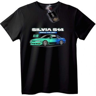 NOONEBRAND Тениска Silvia S14 Car Мания - S, Black