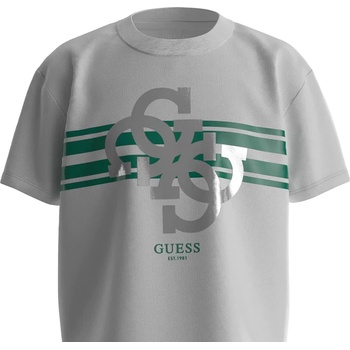 Image 1 of GUESS Къса тениска за момиче в бяло със сребристо лого Guess