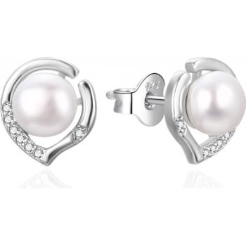 Agato Stříbrné náušnice s pravou sladkovodní perlou AGT-E240PW-P