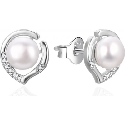 Agato Stříbrné náušnice s pravou sladkovodní perlou AGT-E240PW-P