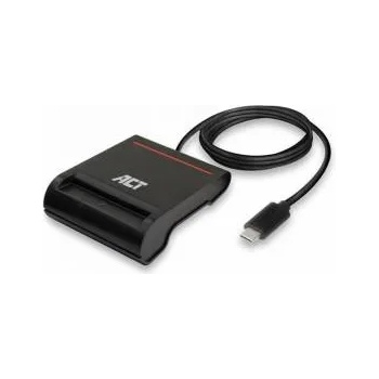 ActiveJet Четец на смарт карти ACT AC6020, USB 3.2 Gen 1, 5 Gbps, 1 m кабел, Черен, EWENT-ACT-READER-AC6020