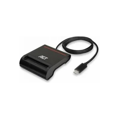 ActiveJet Четец на смарт карти ACT AC6020, USB 3.2 Gen 1, 5 Gbps, 1 m кабел, Черен, EWENT-ACT-READER-AC6020
