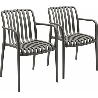 tectake 406039 zahradní židle alcudia, odolné proti povětrnostním vlivům, stohovatelné - bílá,sada 2 kusů