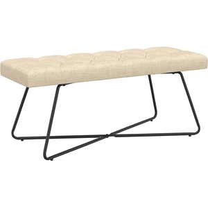 vidaXL Пейка с копчета Кремаво 110 x 40 x 46 cm Текстил (42038378)