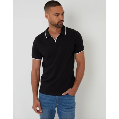 Threadbare Блуза с яка Threadbare Men's Marriage Short-Sleeve Polo Shirt - Black