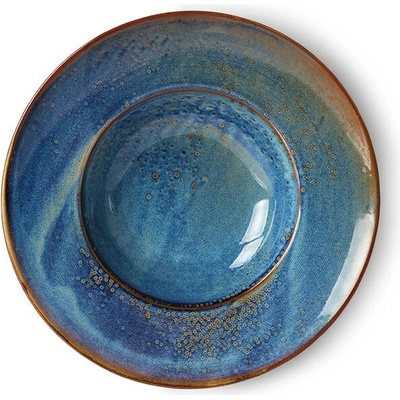 Rustikálne modrý keramický tanier na cestoviny Pasta Chef 28,5 x 6cm - HKLIVING