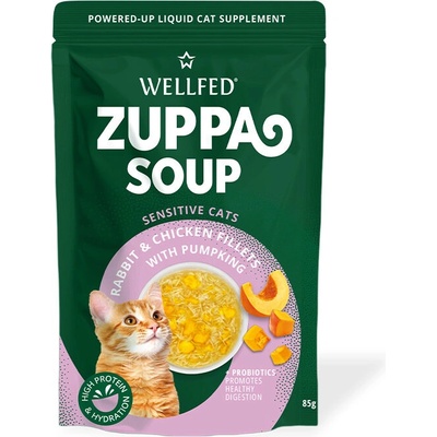 WELLFED Zuppa Soup Sensitive Cat Chicken and Rabbit Супа с пиле и заек 85gr