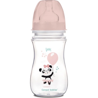 Canpol babies so širokým hrdlom EasyStart Toys 240 ml růžová