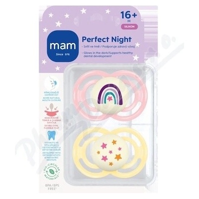 Mam Perfect Night cumlík Pink/ Yellow 2 ks