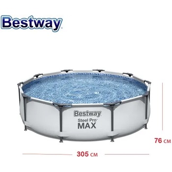 Bestway Басейн с метална конструкция Bestway 56406 Steel Pro Max, 305x76см, 4678л (56406 Steel Pro Max)