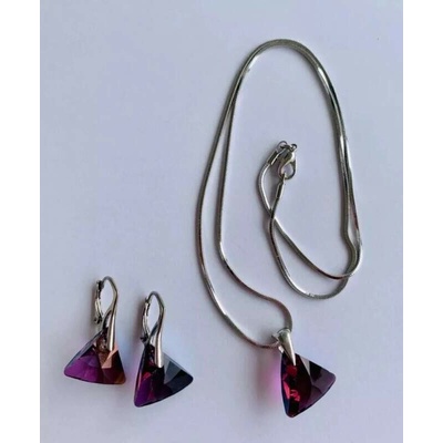 Swarovski Elements Xilion Triangle krystal Stříbrná sada 39174.2 – Sleviste.cz