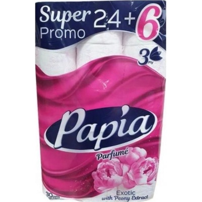 Тоалетна хартия Papia, 24+6 ролки