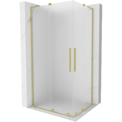 Mexen Velar L Duo плъзгаща се душ кабина 100 x 90 cm, матирано, четкавано златно - 871-100-090-02-33-55 (871-100-090-02-33-55)