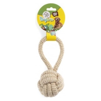 LEOPET Играчка за куче - Въжена топка с дръжка - 21 см, 115 гр - 1 бр, leopet Италия, 76096/ghc102