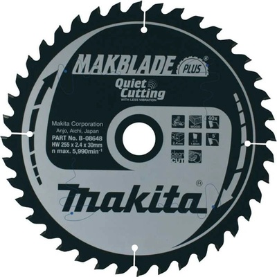 Makita pilový kotouč na dřevo B-08648 MAKBLADE Plus, 255x30mm, 40 zubů