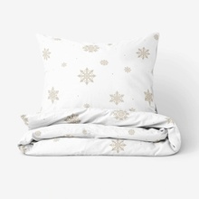 Goldea vánoční bavlna povlečení sněhové vločky na bílé 140x200 70x90