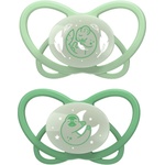 NIP Силиконови залъгалки NIP - My Butterfly Night Green, 5-18 м, 2 броя, зелени (4000821426245) - baby