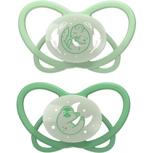 NIP Силиконови залъгалки NIP - My Butterfly Night Green, 5-18 м, 2 броя, зелени (4000821426245) - baby