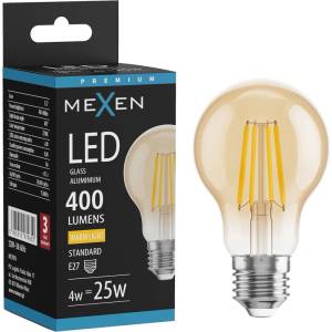 Mexen Vintis LED Е27 крушка с нажежаема жичка, A60, 4W, Топла - 2700K, 400 lm, кехлибарена (L150-E27-0427-50)