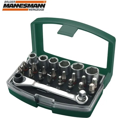 Brüder Mannesmann Комплект тресчотка с накрайници 24бр / mannesmann 29700 / (m 29700)