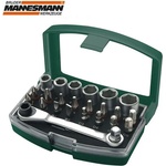 Brüder Mannesmann Комплект тресчотка с накрайници 24бр / mannesmann 29700 / (m 29700)