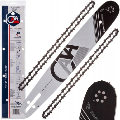 CATA Vodící lišta na řetězové pily 38 cm a 2 řetězy 15" 64 1,5mm 0,325" M86668