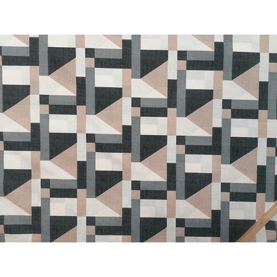 Dekorační látka Geo šedá šíře 140 cm