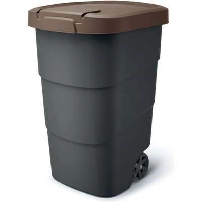 Prosperplast Popolnica Wheeler 110 l antracit s hnedým vekom