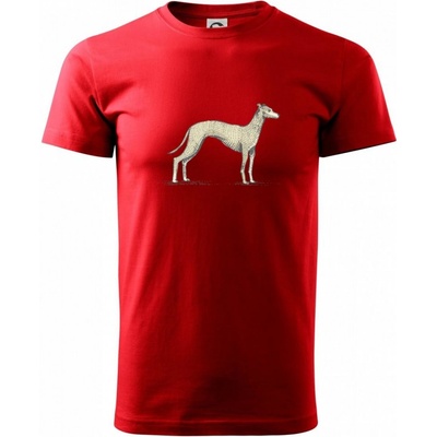 Heavy New Vintage Whippet tričko červené