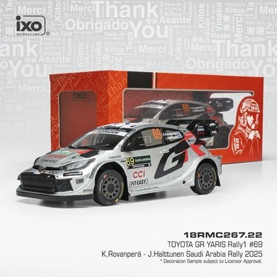 Toyota GR Yaris Rally1 Rally Saudi Arabia 2025 69 Rovanperä HalttunenIXO 1:18