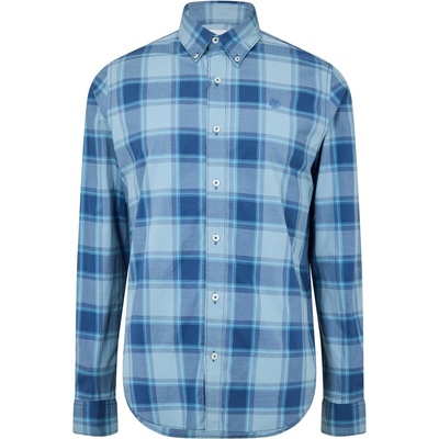 Timberland Риза с дълъг ръкав Timberland Men's Poplin Check Dark Denim Long Sleeve Oxford Shirt - Dark Denim Yd