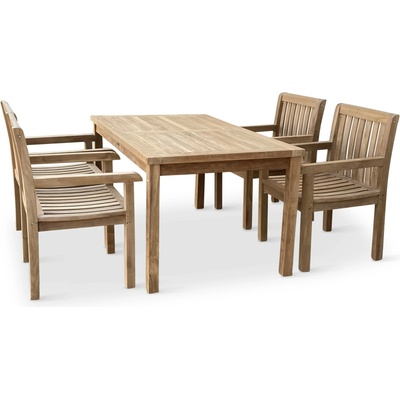 Nábytek Texim teak - stůl GARDEN I. + 4x křeslo Kingsbury – Zbozi.Blesk.cz