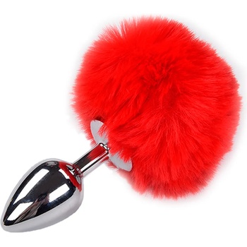 Image 1 of Alive Metal Anal Fluffly Plug M Red