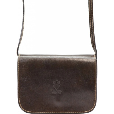 Tmavěpevná kožená crossbody kabelka Florence 43 hnědá