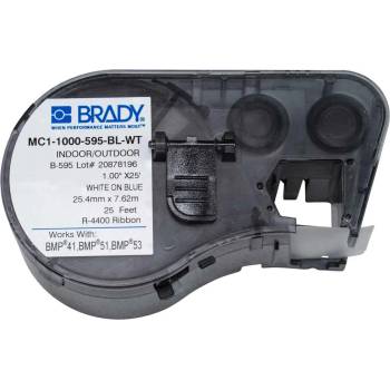 Brady MC1-1000-595-BL-WT / 131594, лепилна лента 25.40 mm x 7.62 m (MC1-1000-595-BL-WT)