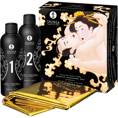 Shunga Oriental Body to Body Gél na masáž Melón & Mango 2 x 250 ml