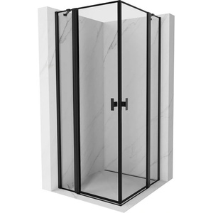 Mexen Mist Duo въртяща се душ кабина 85 x 85 cm, черна рамка, черна - 8A4-085L-085P-70-70 (8A4-085L-085P-70-70)