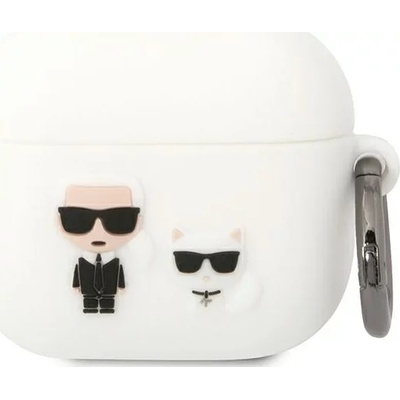 Karl Lagerfeld бял силиконов калъф за AirPods 3 Karl & Choupette (KLACA3SILKCW)