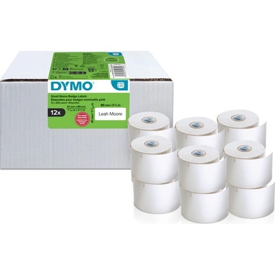 DYMO promo balenie - 12 x štítky na menovky, biely papier, 89x41mm 2234183